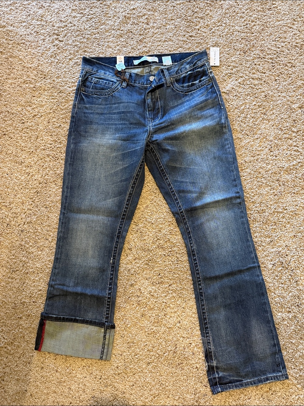 Tin Haul Blue Distressed Mid-Rise Jeans